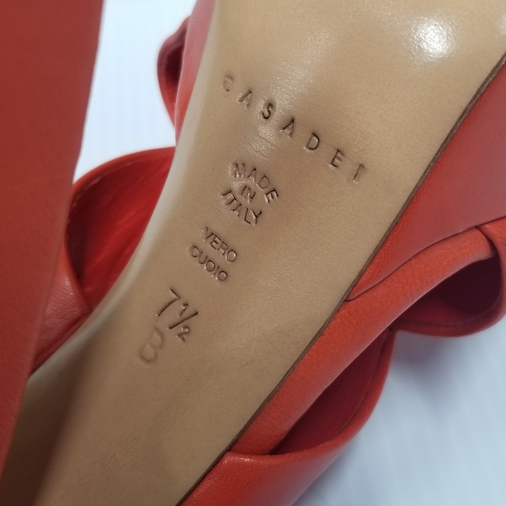CASADEI Mules High Heels Platform Orange - Picture 11 of 12